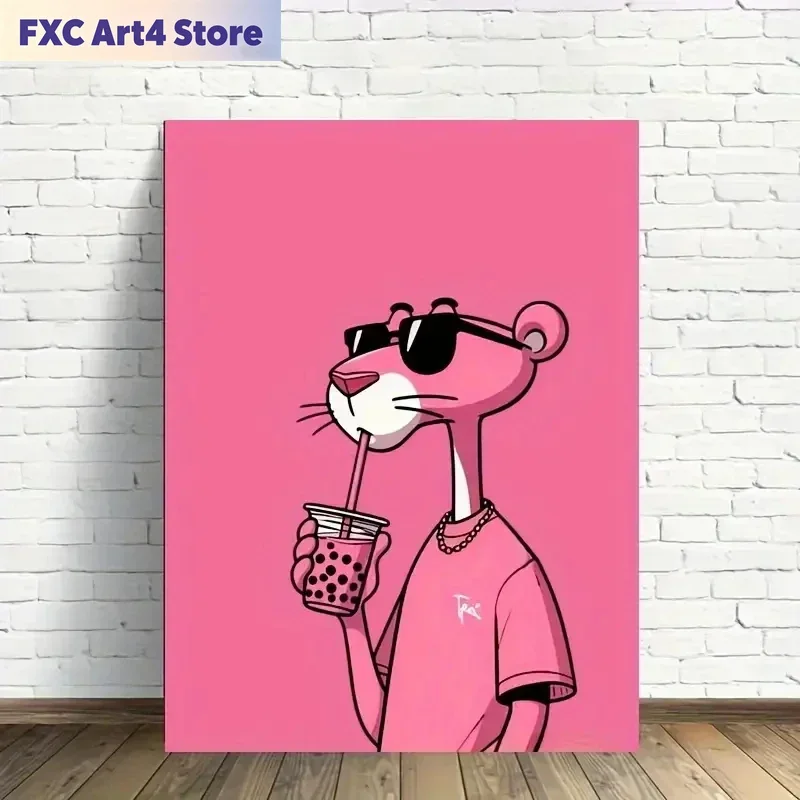 Photography Fashion - Frameless Fashion Leopard Print CartoonWall Art