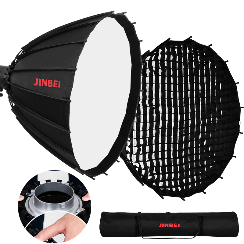 Photography Umbrella Diffuser - JINBEI 120cm Deep Reflective Parabolic Speedlite
