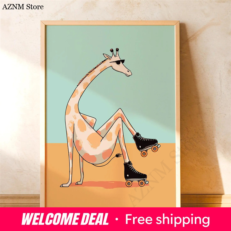 Photography Hobby - 1pcs(No frame)Whimsical Skateboard Dog Dachshund Canvas