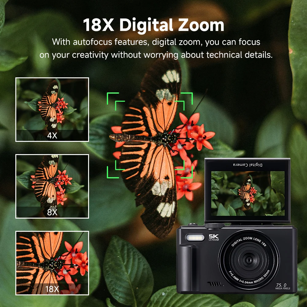 75MP Digital Camera 180° Flip  - đánh giá và giá Photography Nature Images