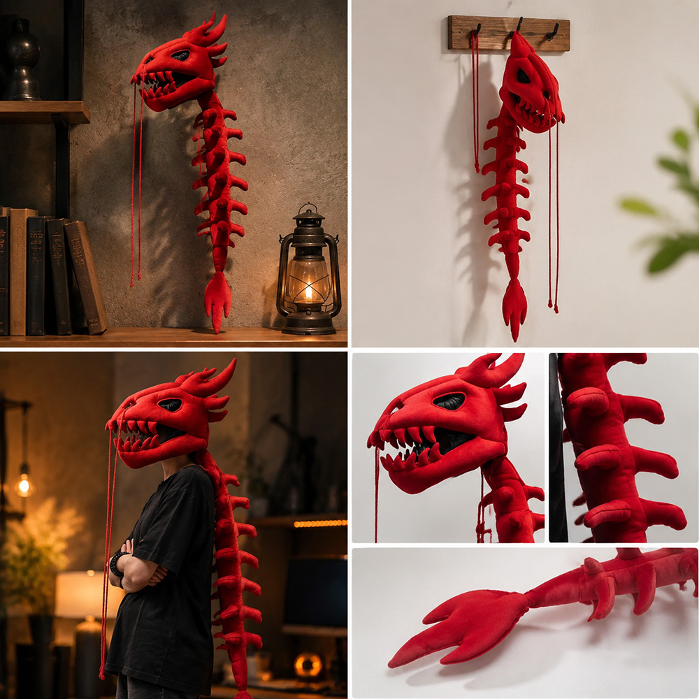Dragon Skull Spine Plush Hood  - đánh giá và giá Photography Street